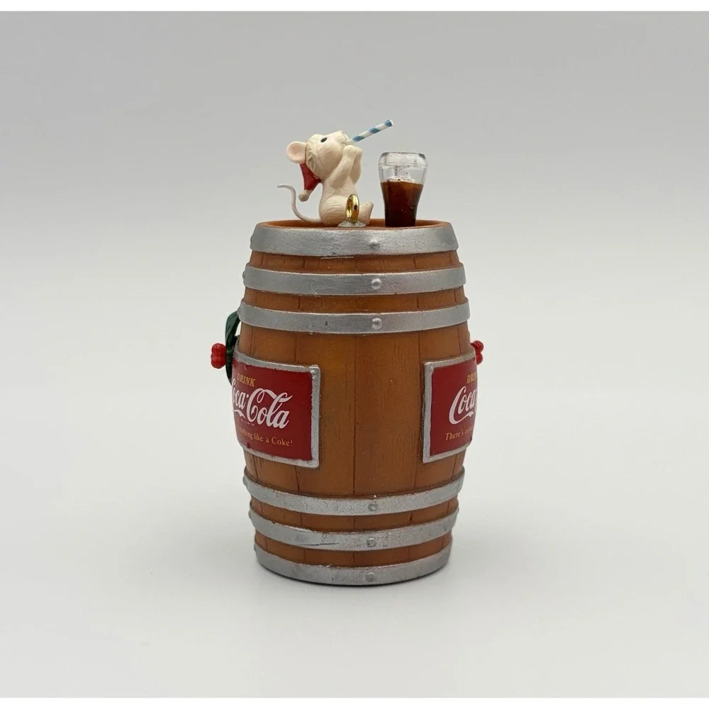 Coca Cola Barrel Tap Dispenser Mice Enesco Christmas Ornament 1992 4th Issue VTG